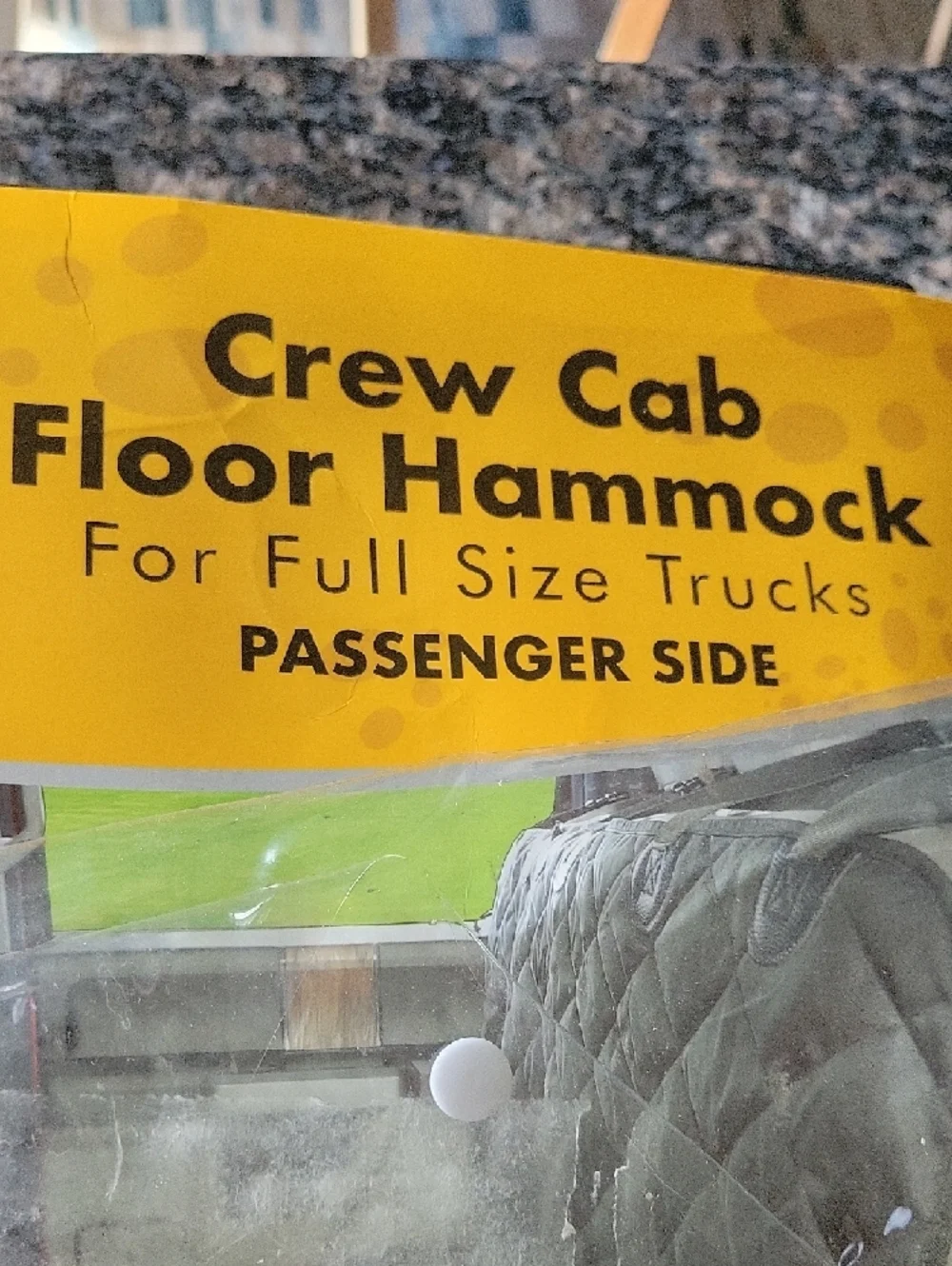 Quilted Black Crew Cab Dog Hammock for Trucks